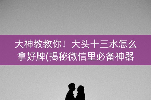 大神教教你！大头十三水怎么拿好牌(揭秘微信里必备神器)