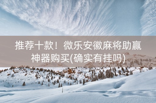 推荐十款！微乐安徽麻将助赢神器购买(确实有挂吗)