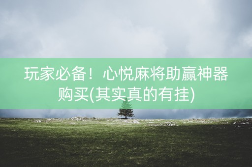 玩家必备！心悦麻将助赢神器购买(其实真的有挂)