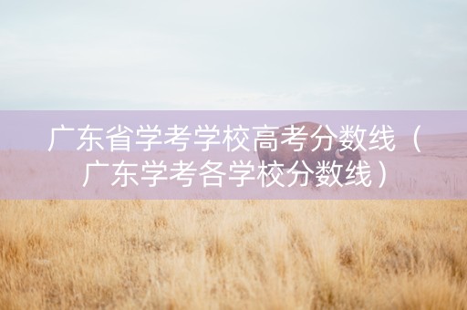 广东省学考学校高考分数线（广东学考各学校分数线）