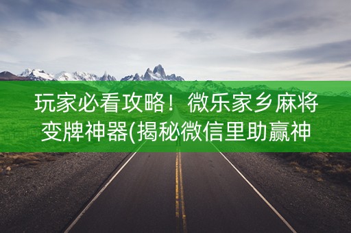 玩家必看攻略！微乐家乡麻将变牌神器(揭秘微信里助赢神器购买)