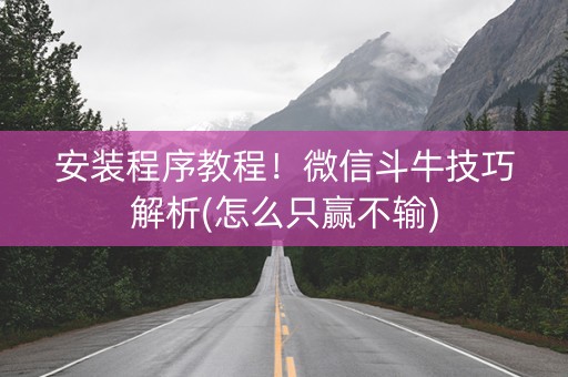 安装程序教程！微信斗牛技巧解析(怎么只赢不输)