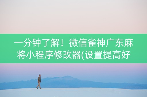 一分钟了解！微信雀神广东麻将小程序修改器(设置提高好牌几率)