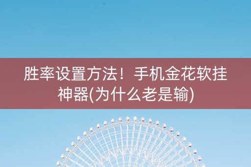 胜率设置方法！手机金花软挂神器(为什么老是输)