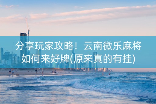 分享玩家攻略！云南微乐麻将如何来好牌(原来真的有挂)