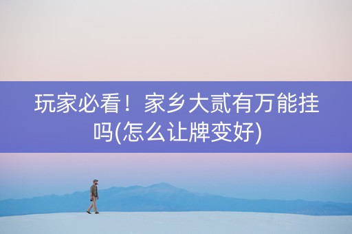 玩家必看！家乡大贰有万能挂吗(怎么让牌变好)