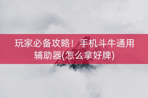 玩家必备攻略！手机斗牛通用辅助器(怎么拿好牌)