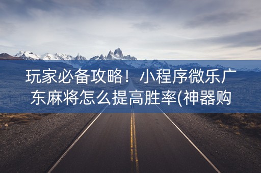 玩家必备攻略！小程序微乐广东麻将怎么提高胜率(神器购买好牌规律)