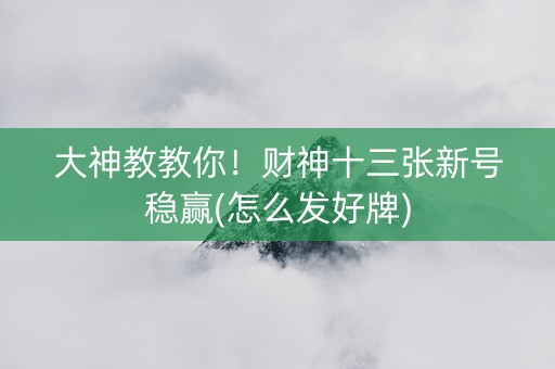 大神教教你！财神十三张新号稳赢(怎么发好牌)