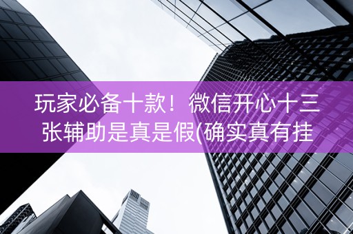玩家必备十款！微信开心十三张辅助是真是假(确实真有挂)