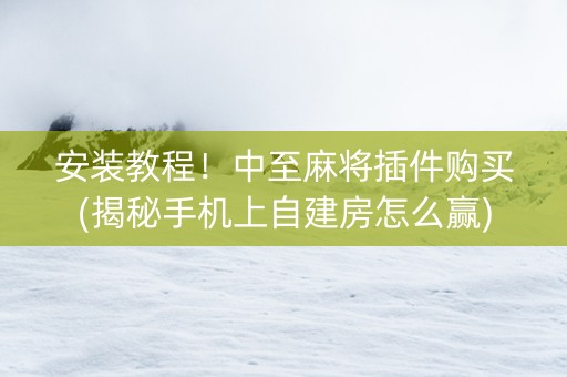 安装教程！中至麻将插件购买(揭秘手机上自建房怎么赢)