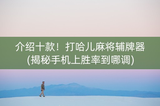 介绍十款！打哈儿麻将辅牌器(揭秘手机上胜率到哪调)