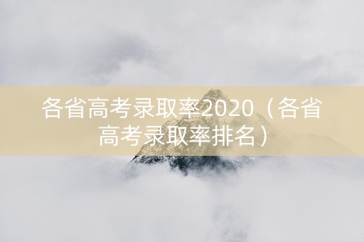 各省高考录取率2020（各省高考录取率排名）