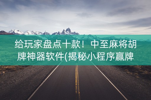给玩家盘点十款！中至麻将胡牌神器软件(揭秘小程序赢牌的技巧)