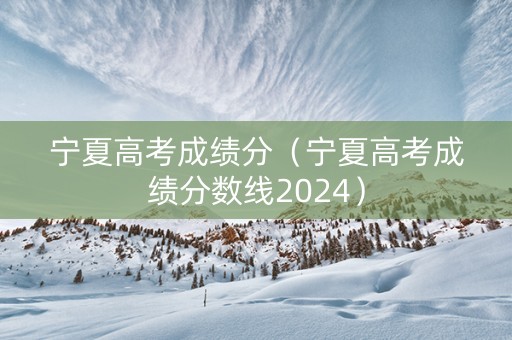宁夏高考成绩分（宁夏高考成绩分数线2024）