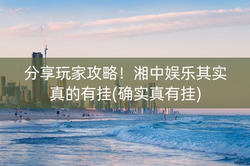 分享玩家攻略！湘中娱乐其实真的有挂(确实真有挂)
