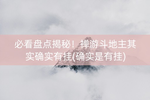 必看盘点揭秘！禅游斗地主其实确实有挂(确实是有挂)