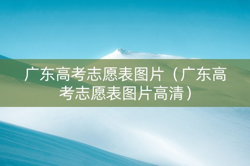 广东高考志愿表图片（广东高考志愿表图片高清）