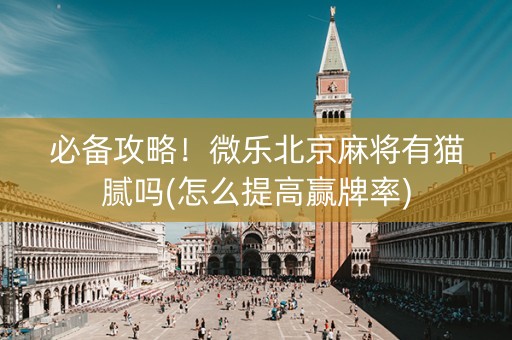 必备攻略！微乐北京麻将有猫腻吗(怎么提高赢牌率)