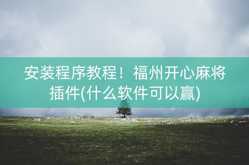 安装程序教程！福州开心麻将插件(什么软件可以赢)