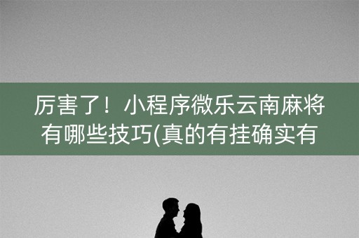 厉害了！小程序微乐云南麻将有哪些技巧(真的有挂确实有挂)