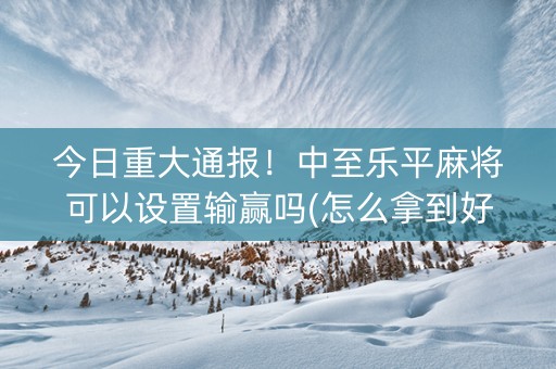 今日重大通报！中至乐平麻将可以设置输赢吗(怎么拿到好牌)