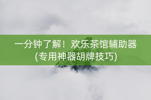 一分钟了解！欢乐茶馆辅助器(专用神器胡牌技巧)