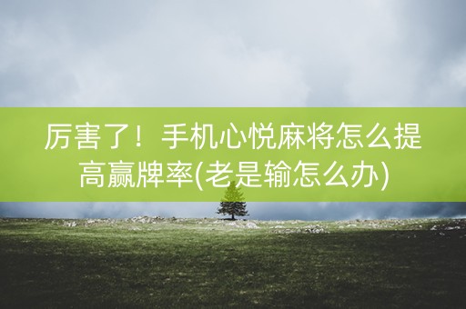 厉害了！手机心悦麻将怎么提高赢牌率(老是输怎么办)