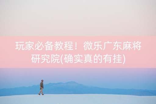 玩家必备教程！微乐广东麻将研究院(确实真的有挂)