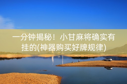 一分钟揭秘！小甘麻将确实有挂的(神器购买好牌规律)