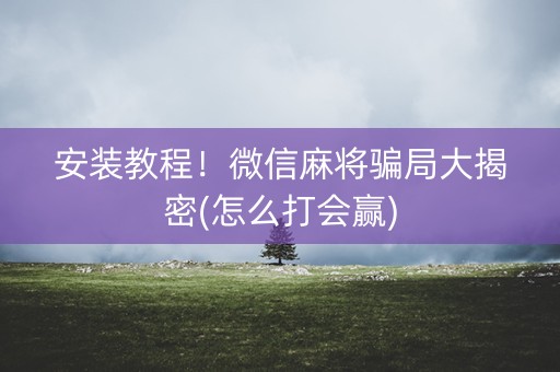 安装教程！微信麻将骗局大揭密(怎么打会赢)
