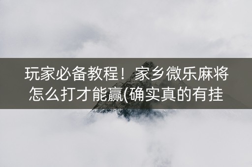 玩家必备教程！家乡微乐麻将怎么打才能赢(确实真的有挂)