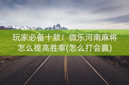 玩家必备十款！微乐河南麻将怎么提高胜率(怎么打会赢)