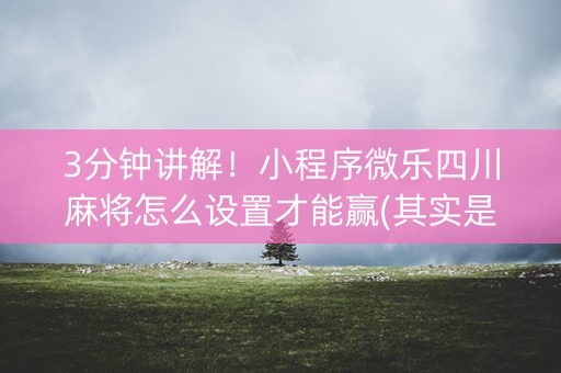3分钟讲解！小程序微乐四川麻将怎么设置才能赢(其实是有挂确实有挂)