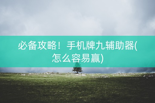 必备攻略！手机牌九辅助器(怎么容易赢)