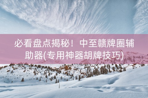 必看盘点揭秘！中至赣牌圈辅助器(专用神器胡牌技巧)