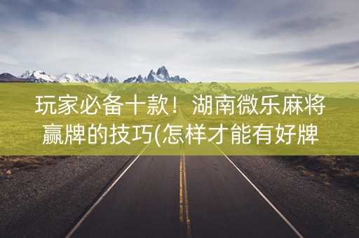 玩家必备十款！湖南微乐麻将赢牌的技巧(怎样才能有好牌)