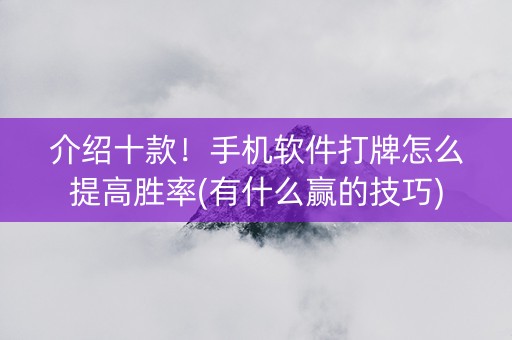 介绍十款！手机软件打牌怎么提高胜率(有什么赢的技巧)