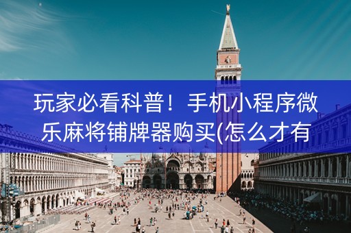 玩家必看科普！手机小程序微乐麻将铺牌器购买(怎么才有好牌)