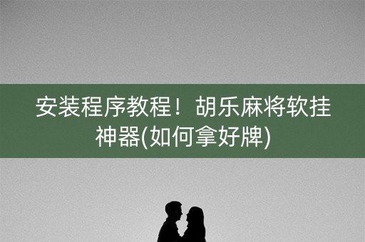 安装程序教程！胡乐麻将软挂神器(如何拿好牌)