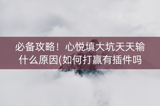 必备攻略！心悦填大坑天天输什么原因(如何打赢有插件吗)