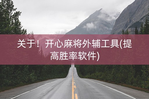 关于！开心麻将外辅工具(提高胜率软件)