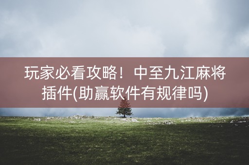 玩家必看攻略！中至九江麻将插件(助赢软件有规律吗)