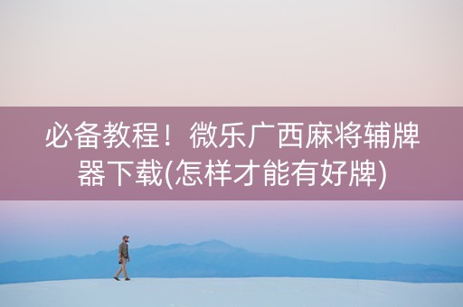 必备教程！微乐广西麻将辅牌器下载(怎样才能有好牌)