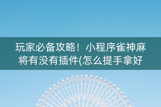 玩家必备攻略！小程序雀神麻将有没有插件(怎么提手拿好牌)