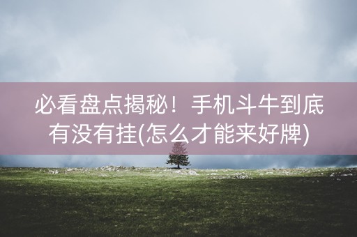 必看盘点揭秘！手机斗牛到底有没有挂(怎么才能来好牌)