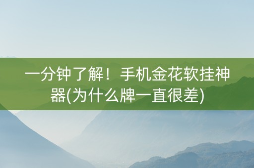 一分钟了解！手机金花软挂神器(为什么牌一直很差)