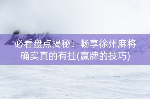 必看盘点揭秘！畅享徐州麻将确实真的有挂(赢牌的技巧)