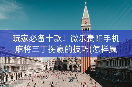 玩家必备十款！微乐贵阳手机麻将三丁拐赢的技巧(怎样赢的几率大)