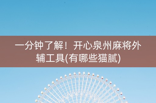 一分钟了解！开心泉州麻将外辅工具(有哪些猫腻)